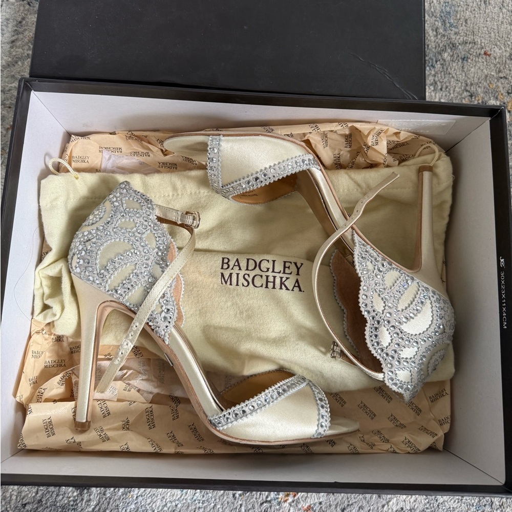 Badgley and Mischka Roxy Wedding Shoes with Box and Dustbag - Picture 2 of 10